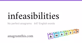 infeasibilities - 647 English anagrams