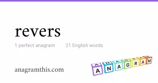 revers - 21 English anagrams