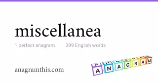 miscellanea - 399 English anagrams
