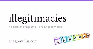 illegitimacies - 575 English anagrams