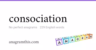 consociation - 229 English anagrams