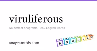 viruliferous - 252 English anagrams