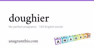 doughier - 103 English anagrams