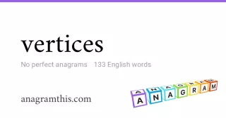 vertices - 133 English anagrams