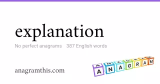 explanation - 387 English anagrams