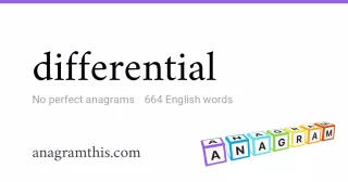 differential - 664 English anagrams