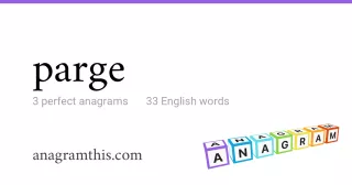 parge - 33 English anagrams