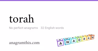 torah - 32 English anagrams