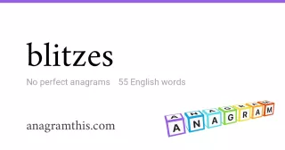 blitzes - 55 English anagrams