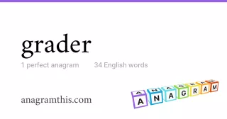 grader - 34 English anagrams