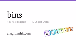 bins - 10 English anagrams