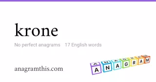 krone - 17 English anagrams