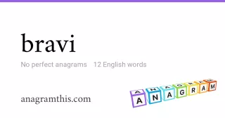 bravi - 12 English anagrams