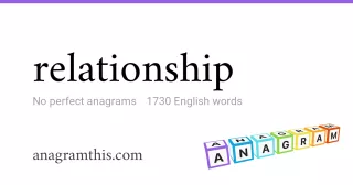 relationship - 1,730 English anagrams