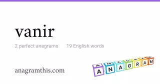 vanir - 19 English anagrams