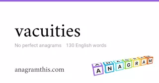 vacuities - 130 English anagrams