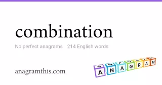 combination - 214 English anagrams