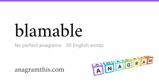 blamable - 59 English anagrams