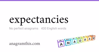 expectancies - 430 English anagrams