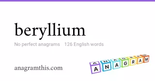 beryllium - 126 English anagrams