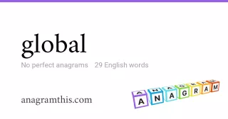 global - 29 English anagrams