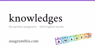 knowledges - 269 English anagrams