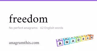 freedom - 62 English anagrams