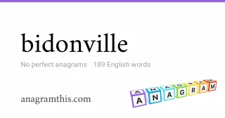 bidonville - 189 English anagrams
