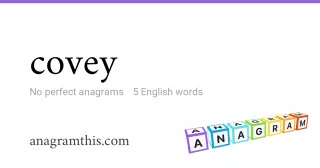 covey - 5 English anagrams