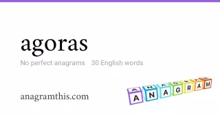 agoras - 30 English anagrams