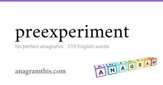 preexperiment - 219 English anagrams