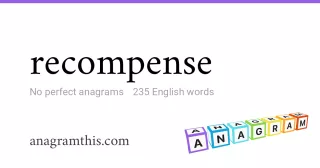 recompense - 235 English anagrams