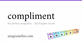 compliment - 265 English anagrams