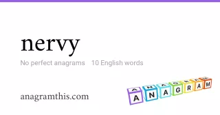 nervy - 10 English anagrams