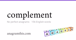 complement - 156 English anagrams