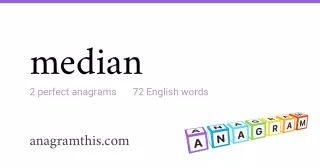 median - 72 English anagrams