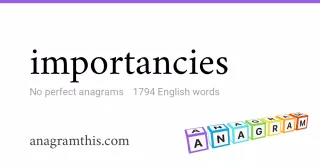 importancies - 1,794 English anagrams