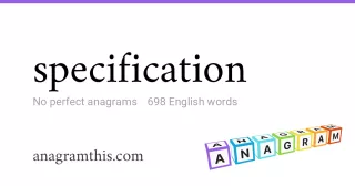 specification - 698 English anagrams