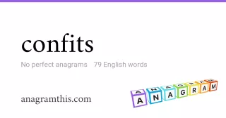 confits - 79 English anagrams