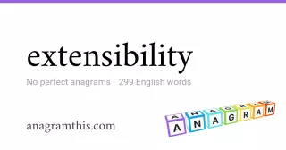 extensibility - 299 English anagrams