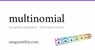 multinomial - 200 English anagrams