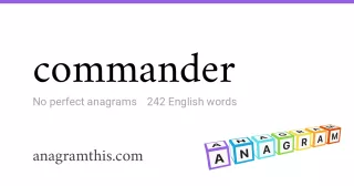 commander - 242 English anagrams