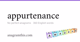 appurtenance - 360 English anagrams