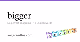 bigger - 19 English anagrams