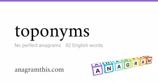 toponyms - 82 English anagrams