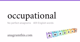 occupational - 409 English anagrams