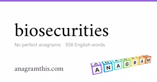 biosecurities - 558 English anagrams