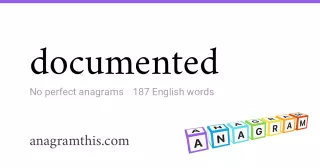 documented - 187 English anagrams