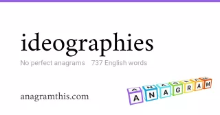 ideographies - 737 English anagrams