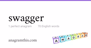 swagger - 70 English anagrams